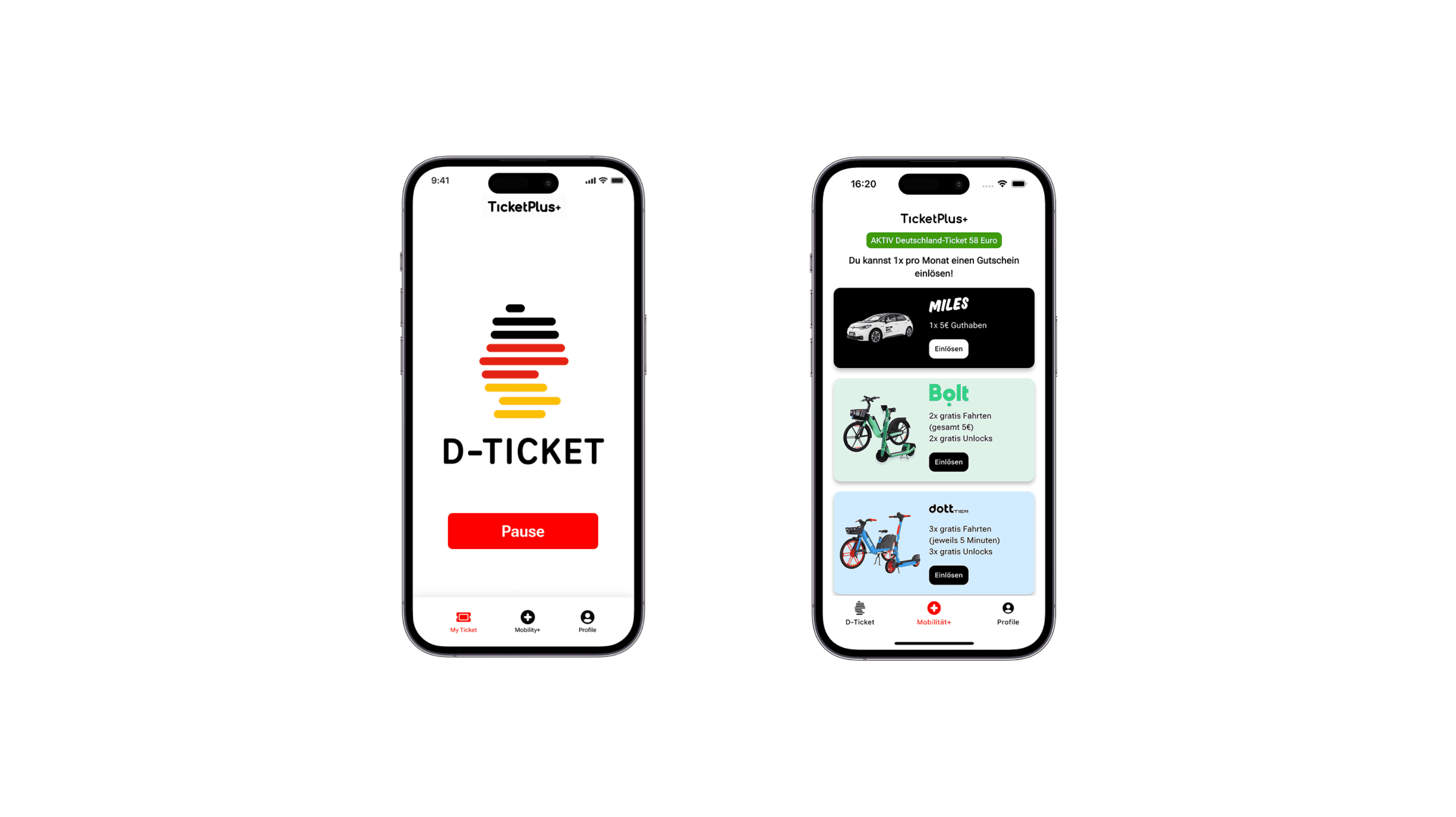 App Screen D-Ticket Pause and Sharing TicketPlus+