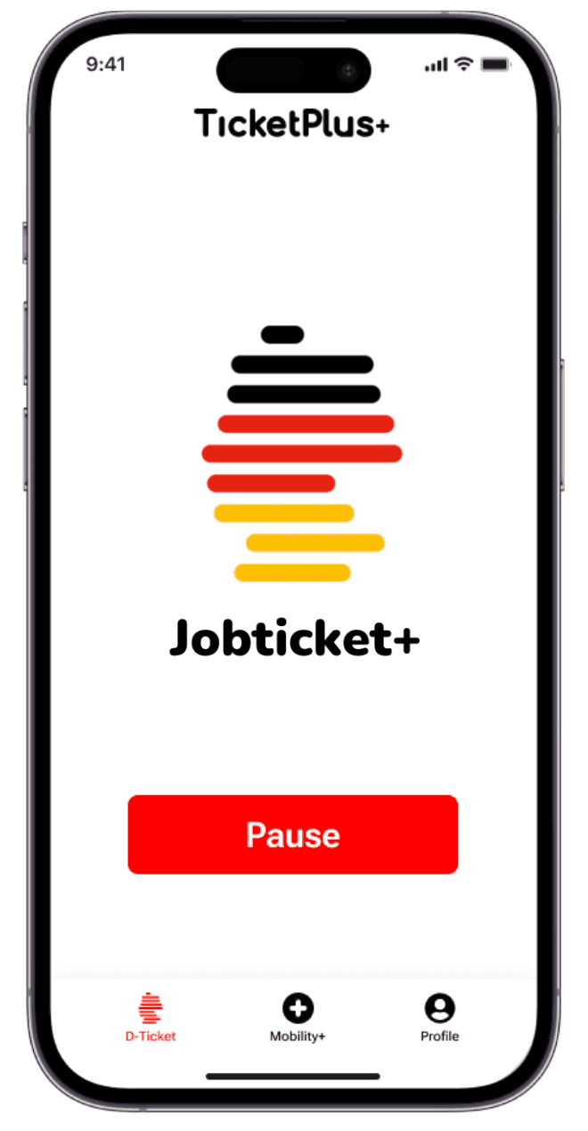 App für Jobticket Deutschlandticket für Unternehmen TicketPlus+
