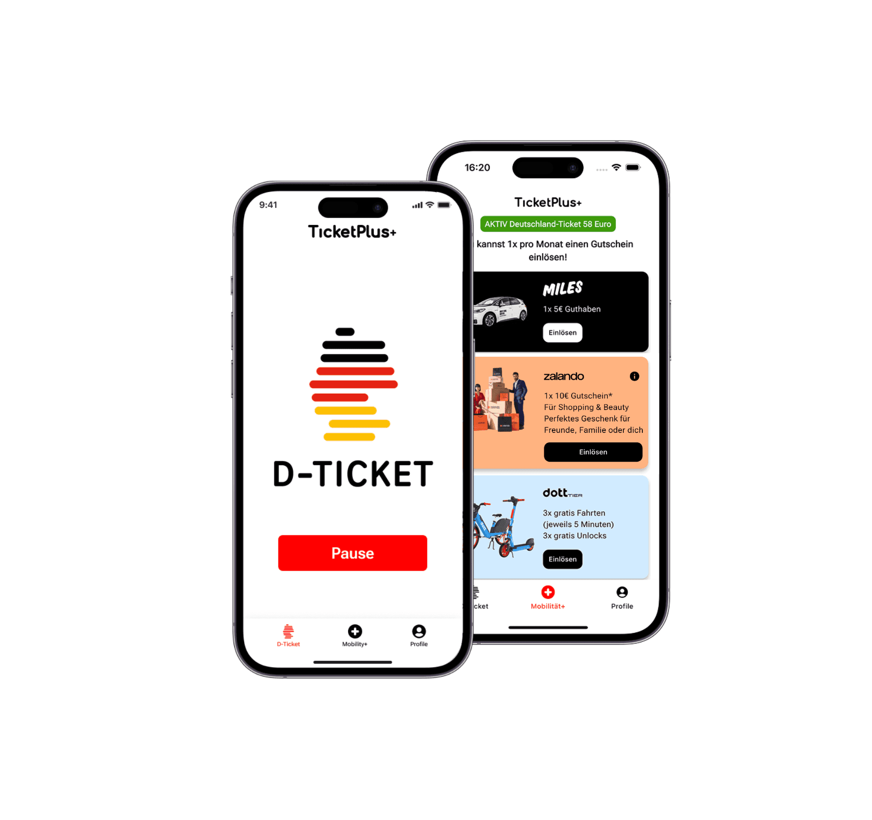 Zalando TicketPlus+ App Screen Deutschlandticket