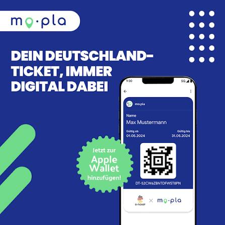 Mopla App mit Deutschlandticket digital in Apple Wallet – Deutschlandticket pausieren und kündigen
